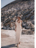 Ivory Lace Bohemian Back Slit Wedding Dress Ivory Lace Bohemian Back Slit Wedding Dress
